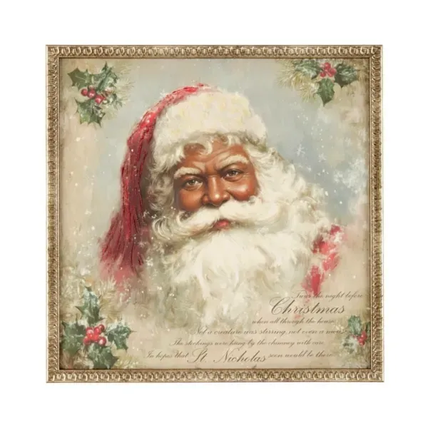 Kirklands Jolly Santa Vintage Framed Art 37177227 Kirklands Jolly Santa Vintage Framed Art 37177227 - Image 1