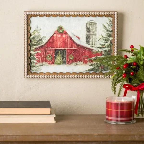 Kirklands Red Barn Scalloped Framed Art Print 41563429 Kirklands Red Barn Scalloped Framed Art Print 41563429 - Image 1