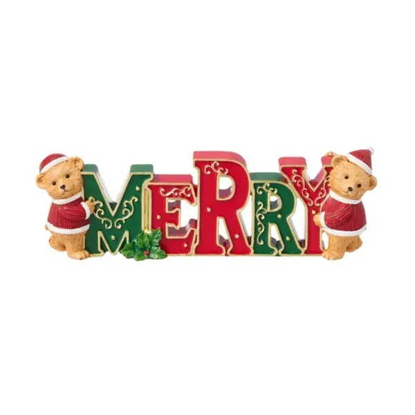 Kirklands Merry with Bears Tabletop Sign 61268258 Kirklands Merry with Bears Tabletop Sign 61268258 - Image 1