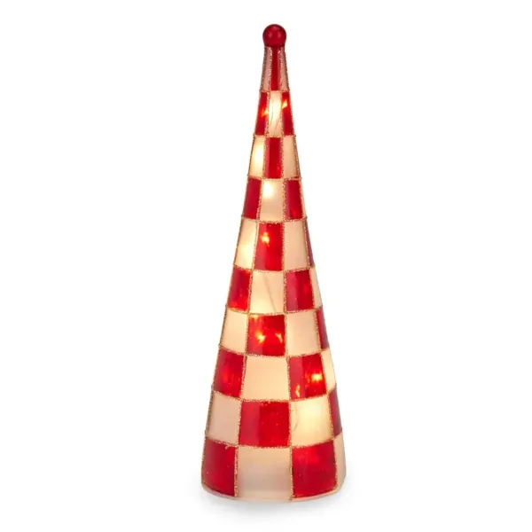 Kirklands Tabletop Checkered LED Tree, 10-inch 65368122 Kirklands Tabletop Checkered LED Tree, 10-inch 65368122 - Image 1