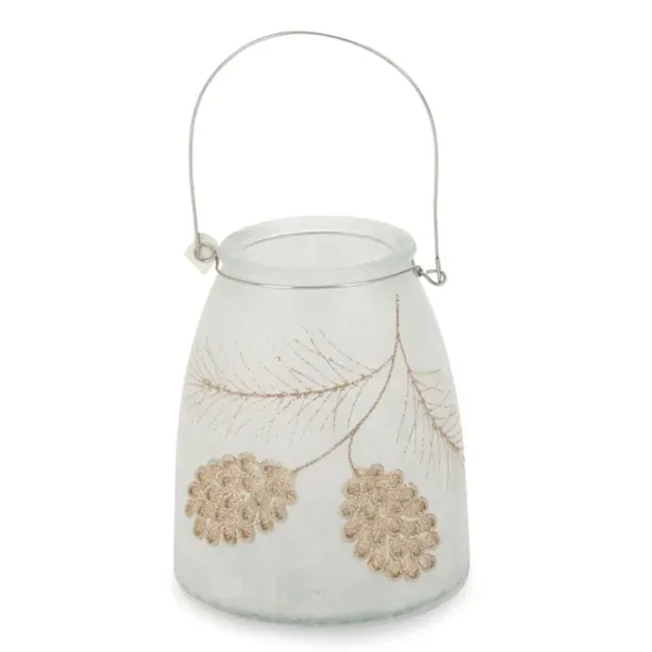 Kirklands Tabletop Lantern with Glitter, 10.5-inch 94998326 Kirklands Tabletop Lantern with Glitter, 10.5-inch 94998326 - Image 1