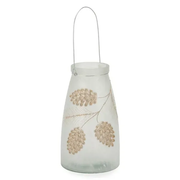 Kirklands Tabletop Lantern with Glitter, 15-inch 42422462 Kirklands Tabletop Lantern with Glitter, 15-inch 42422462 - Image 1