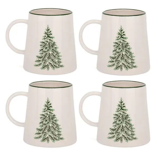 Kirklands Evergreen Trees Embossed Mugs, Set of 4 95793226 Kirklands Evergreen Trees Embossed Mugs, Set of 4 95793226 - Image 1
