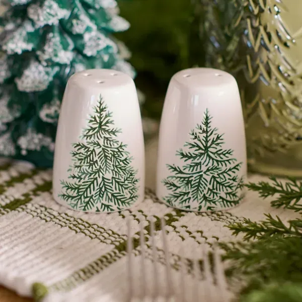 Kirklands Evergreen Trees Embossed Salt & Pepper Shaker Set 73792758 Kirklands Evergreen Trees Embossed Salt & Pepper Shaker Set 73792758 - Image 1