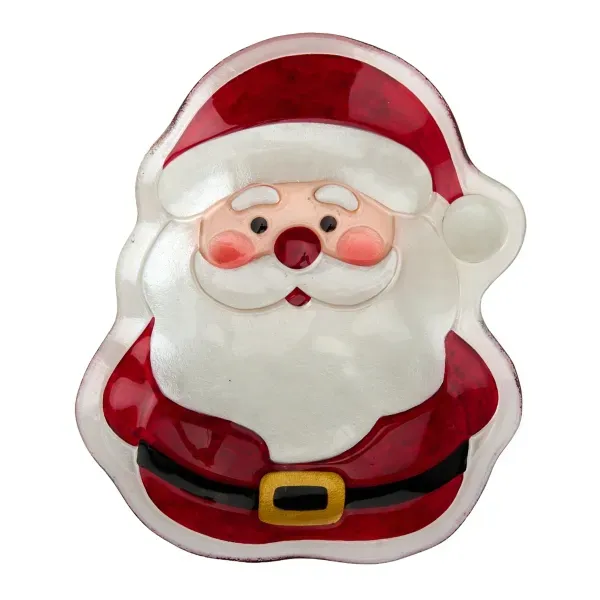 Kirklands Fused Glass Santa Platter 96581749 Kirklands Fused Glass Santa Platter 96581749 - Image 1