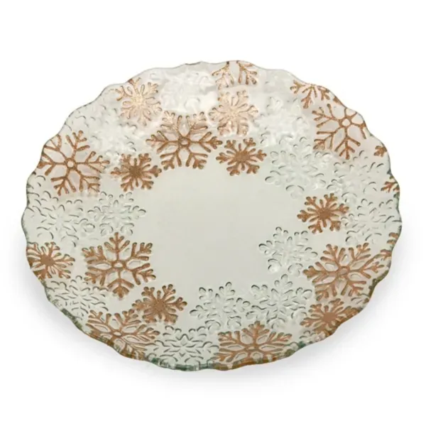 Kirklands Gold Foil Fused Glass Platter 76336631 Kirklands Gold Foil Fused Glass Platter 76336631 - Image 1