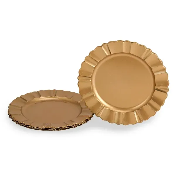 Kirklands Gold Scalloped Glitter Charger 12718644 Kirklands Gold Scalloped Glitter Charger 12718644 - Image 1
