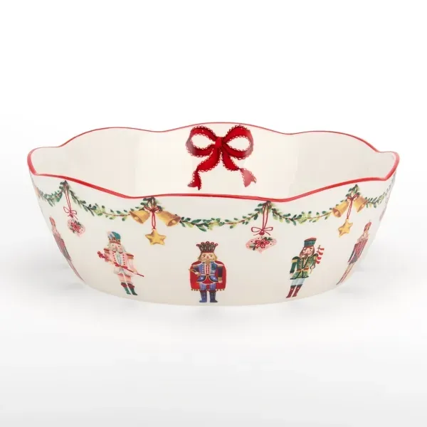 Kirklands Holly Nutcracker Christmas Serving Bowl 76871729 Kirklands Holly Nutcracker Christmas Serving Bowl 76871729 - Image 1