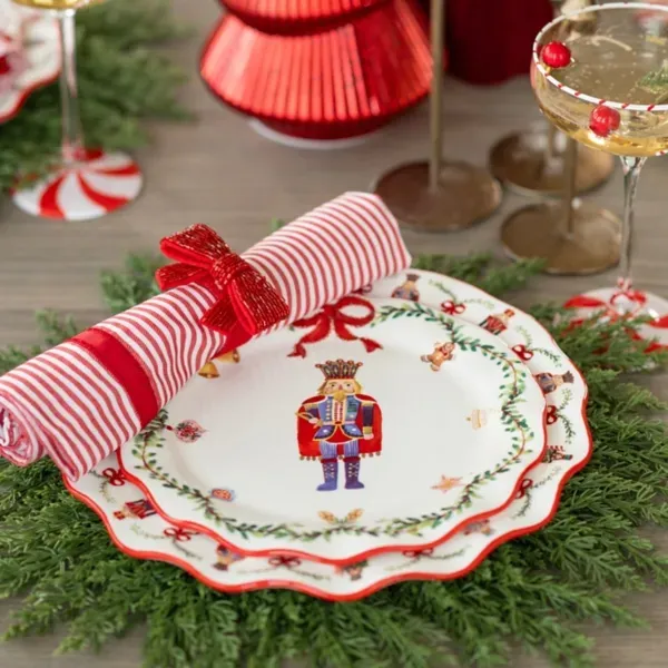 Kirklands Holly Nutcracker Wavy Salad Plates, Set of 4 47165426 Kirklands Holly Nutcracker Wavy Salad Plates, Set of 4 47165426 - Image 1