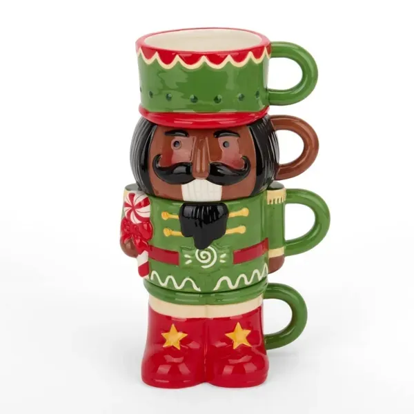 Kirklands Jolly Nutcracker 4-pc. Stacked Mug Set 15142369 Kirklands Jolly Nutcracker 4-pc. Stacked Mug Set 15142369 - Image 1