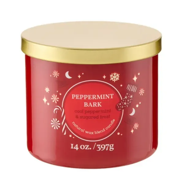 Kirklands Peppermint Bark 3-Wick Jar Candle, 14 oz. 34625386 Kirklands Peppermint Bark 3-Wick Jar Candle, 14 oz. 34625386 - Image 1