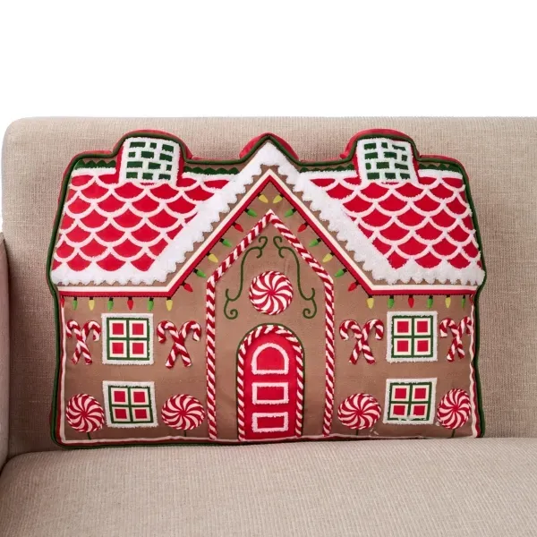 Kirklands Gingerbread House Shaped Pillow 77355196 Kirklands Gingerbread House Shaped Pillow 77355196 - Image 1