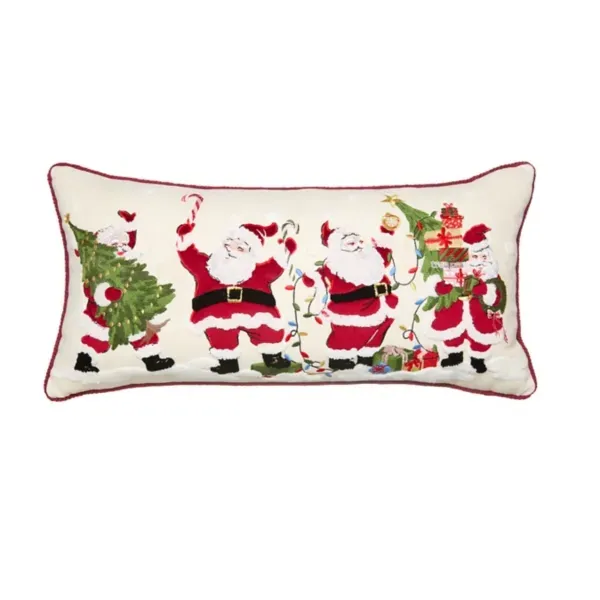 Kirklands Happy Holly Santa Pillow 49998972 Kirklands Happy Holly Santa Pillow 49998972 - Image 1