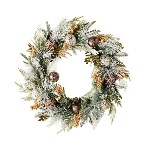 Kirklands Flocked Berry Ornament Wreath 52692243 Kirklands Flocked Berry Ornament Wreath 52692243 - Image 1