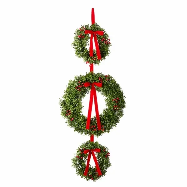 Kirklands Prelit Boxwood Trio Wreath 31266883 Kirklands Prelit Boxwood Trio Wreath 31266883 - Image 1