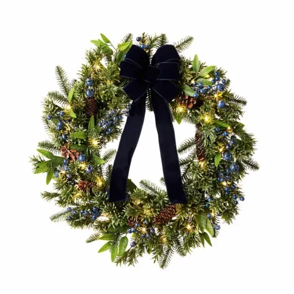 Kirklands Prelit Flocked 26in Berry Wreath 36248964 Kirklands Prelit Flocked 26in Berry Wreath 36248964 - Image 1