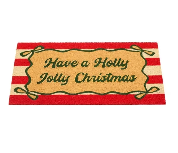 Kirklands Holly Jolly Coir Doormat 55189548 Kirklands Holly Jolly Coir Doormat 55189548 - Image 1
