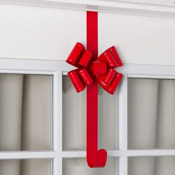 Kirklands Red Metal Bow Wreath Hanger 35791365 Kirklands Red Metal Bow Wreath Hanger 35791365 - Image 1