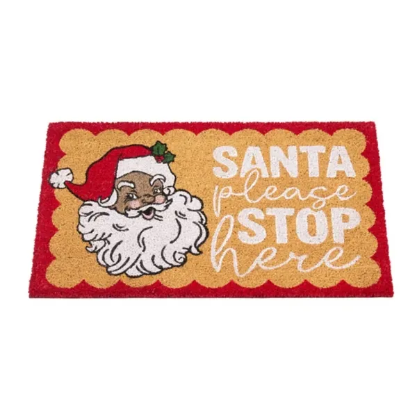 Kirklands Vintage Jolly Santa Coir Doormat 24694738 - Image 1