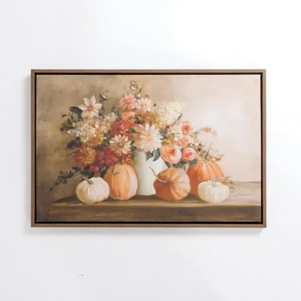 Kirklands Pumpkins and Mixed Florals Framed Canvas Art Print 17428949 Kirklands Pumpkins and Mixed Florals Framed Canvas Art Print 17428949 - Image 1