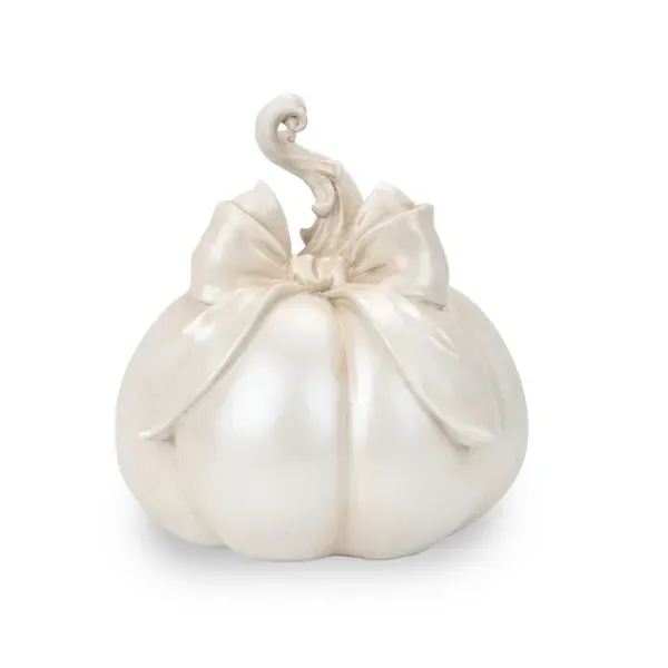 Kirklands Pumpkin Gourd with Bow, 6.5-inch 42351278 Kirklands Pumpkin Gourd with Bow, 6.5-inch 42351278 - Image 1