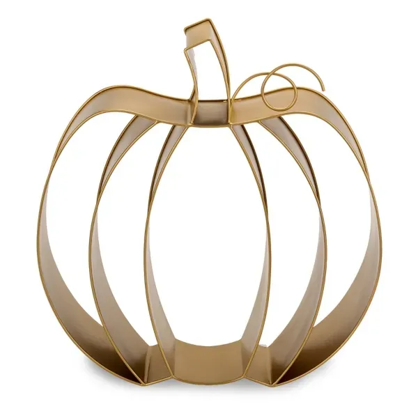Kirklands Gold Metal Openwork Pumpkin Decor, 24-inch 21839178 Kirklands Gold Metal Openwork Pumpkin Decor, 24-inch 21839178 - Image 1