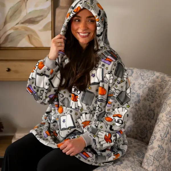 Kirklands Ghost Book Throwzy Halloween Hooded Blankets 34446924 Kirklands Ghost Book Throwzy Halloween Hooded Blankets 34446924 - Image 1