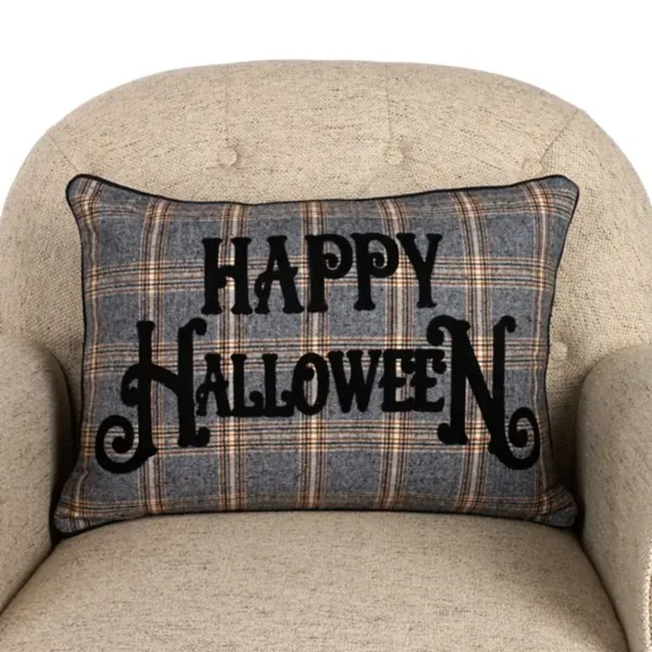Kirklands Happy Halloween Plaid Lumbar Pillow 41914123 Kirklands Happy Halloween Plaid Lumbar Pillow 41914123 - Image 1