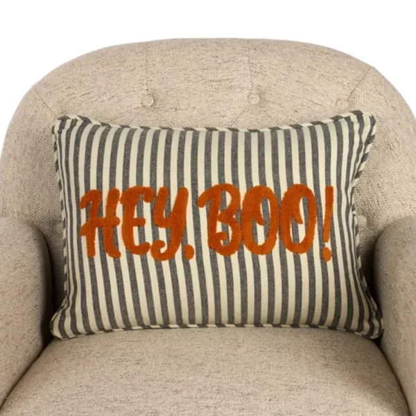Kirklands Hey Boo Striped Lumbar Pillow 76984794 Kirklands Hey Boo Striped Lumbar Pillow 76984794 - Image 1