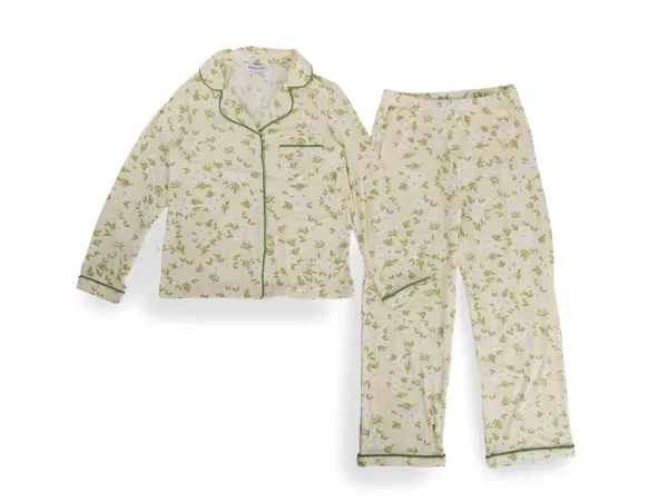Kirklands Cream Floral Long Sleeve Pajamas Large 69852971 Kirklands Cream Floral Long Sleeve Pajamas Large 69852971 - Image 1
