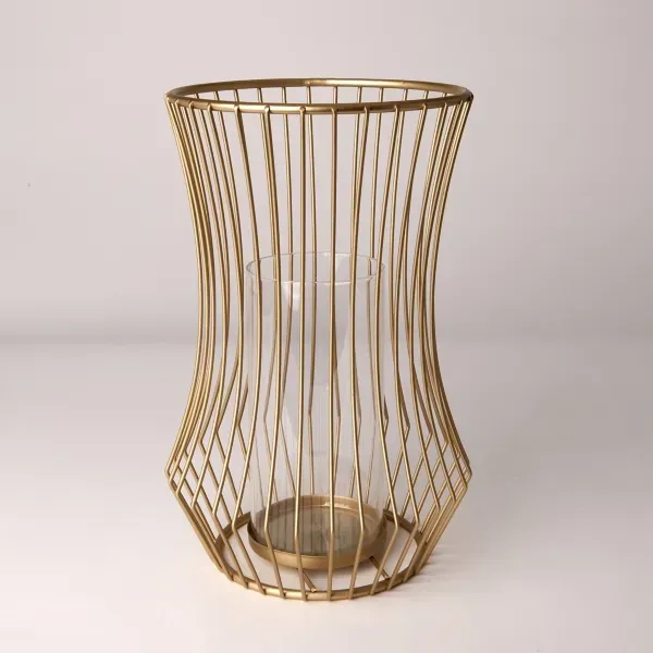 Kirklands Gold Cage Hurricane Lantern, 13 in. 68722392 Kirklands Gold Cage Hurricane Lantern, 13 in. 68722392 - Image 1