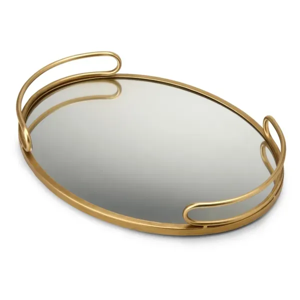 Kirklands Gold Metal Mirrored Decorative Tray 94429767 Kirklands Gold Metal Mirrored Decorative Tray 94429767 - Image 1