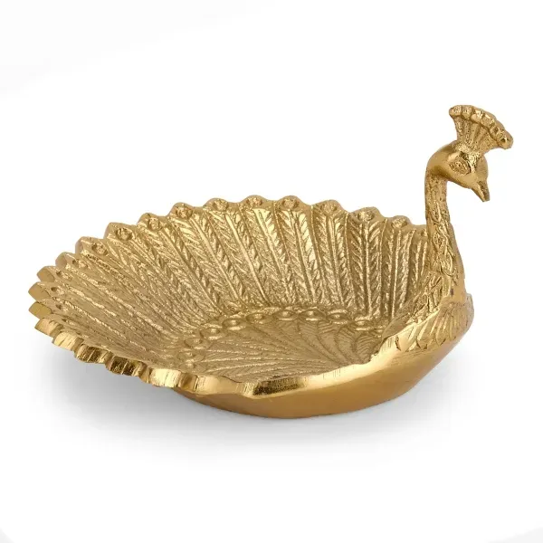 Kirklands Gold Metal Peacock Trinket Tray 87272863 Kirklands Gold Metal Peacock Trinket Tray 87272863 - Image 1