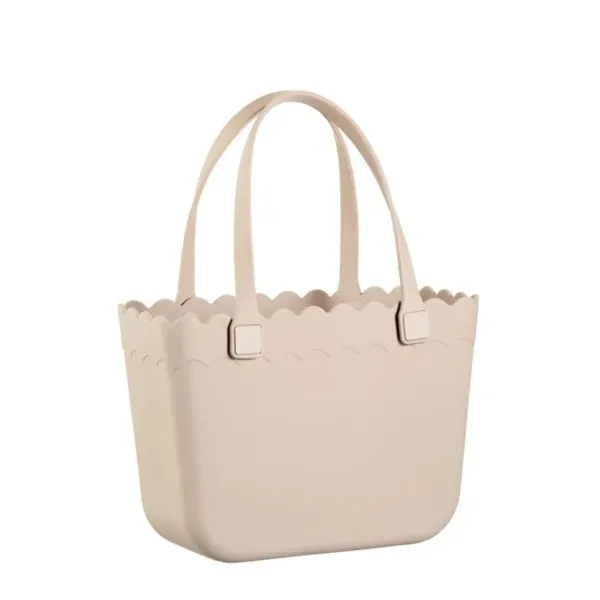 Kirklands Ivory Scalloped Carry-All Basket Tote 99453626 Kirklands Ivory Scalloped Carry-All Basket Tote 99453626 - Image 1