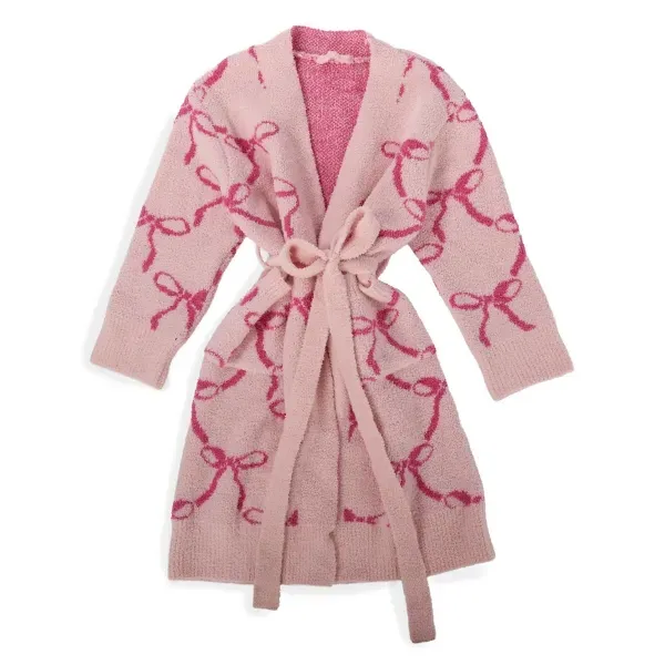 Kirklands Pink Bow Cozy Robe Small 67212954 Kirklands Pink Bow Cozy Robe Small 67212954 - Image 1