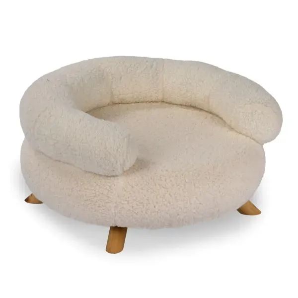 Kirklands Quinton Ivory Faux Sherpa Raised Pet Bed 19961787 Kirklands Quinton Ivory Faux Sherpa Raised Pet Bed 19961787 - Image 1