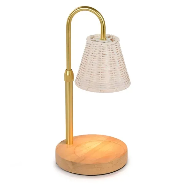 Kirklands Rattan Shade Wood Candle Warmer Lamp 76119963 Kirklands Rattan Shade Wood Candle Warmer Lamp 76119963 - Image 1