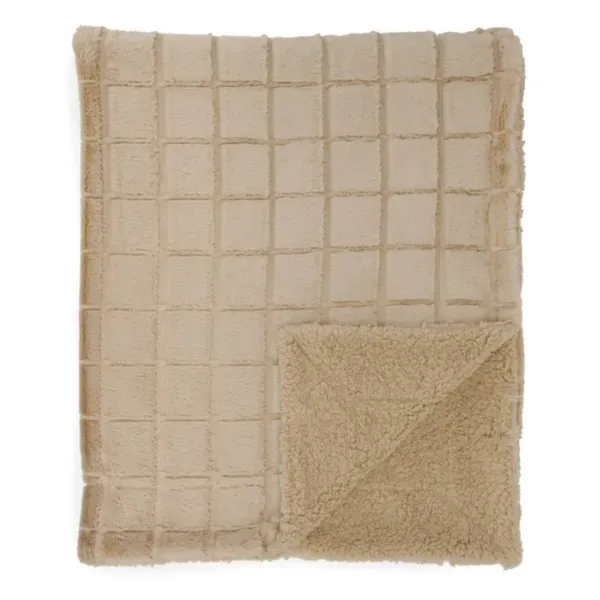 Kirklands Taupe Faux Fur Grid Throw 11232711 Kirklands Taupe Faux Fur Grid Throw 11232711 - Image 1