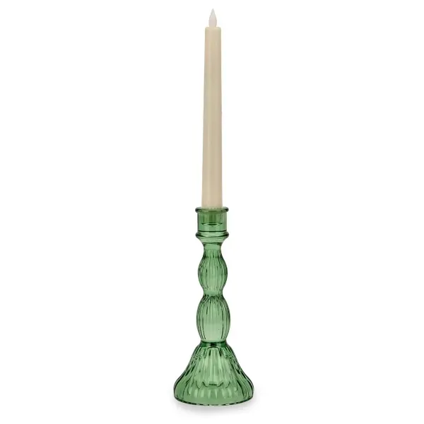 Kirklands Green Vintage Glass Taper Candle Holder, 9 in. 89973546 Kirklands Green Vintage Glass Taper Candle Holder, 9 in. 89973546 - Image 1