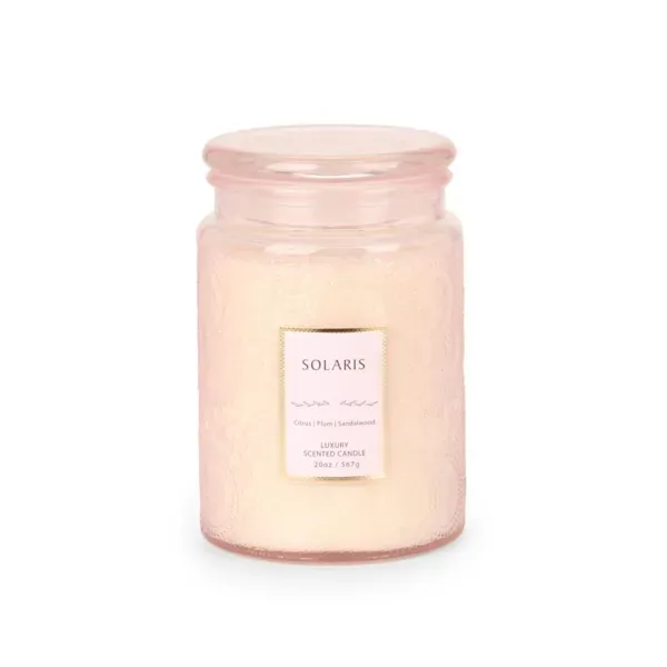 Kirklands Pink Solaris 2-Wick Embossed Jar Candle 79971487 Kirklands Pink Solaris 2-Wick Embossed Jar Candle 79971487 - Image 1