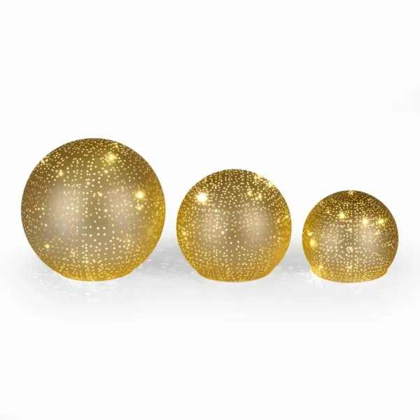 Kirklands LED Champagne Sparkle Ombre Glass Orbs, Set of 3 66882168 Kirklands LED Champagne Sparkle Ombre Glass Orbs, Set of 3 66882168 - Image 1