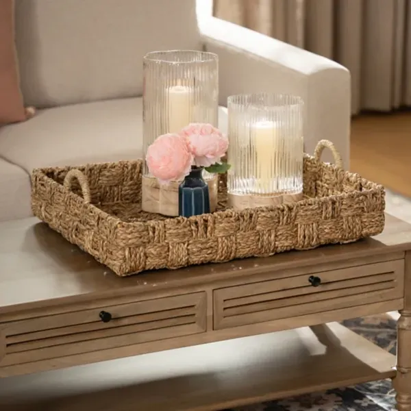 Kirklands Rectangular Seagrass Woven Tray with Handles 26595662 Kirklands Rectangular Seagrass Woven Tray with Handles 26595662 - Image 1