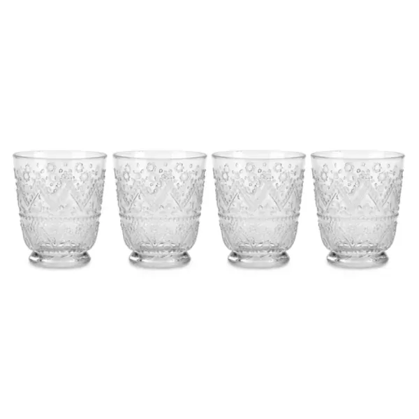 Kirklands Short Clear Embossed Glass Tumblers, Set of 4 78556349 Kirklands Short Clear Embossed Glass Tumblers, Set of 4 78556349 - Image 1