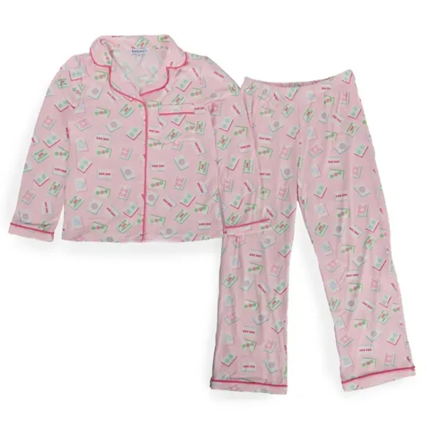 Kirklands Mahjong Long Sleeve Pajamas Small 17721333 Kirklands Mahjong Long Sleeve Pajamas Small 17721333 - Image 1