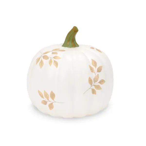 Kirklands Painted Leaves Ceramic Pumpkin 75674317 Kirklands Painted Leaves Ceramic Pumpkin 75674317 - Image 1