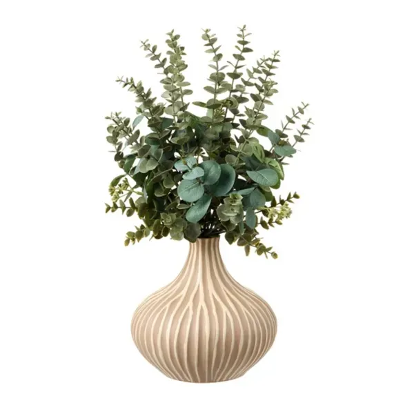 Kirklands Faux Eucalyptus in Ribbed Textured Vase, 19 in. 17637552 Kirklands Faux Eucalyptus in Ribbed Textured Vase, 19 in. 17637552 - Image 1