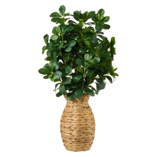 Kirklands Faux Leaf Plant in Natural Woven Vase, 30 in. 62459341 Kirklands Faux Leaf Plant in Natural Woven Vase, 30 in. 62459341 - Image 1