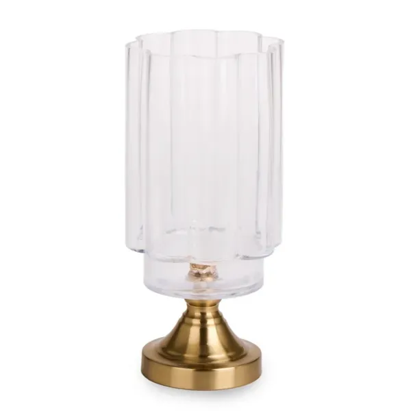Kirklands Gold Scallop Glass Hurricane, 12.6 in. 64659535 Kirklands Gold Scallop Glass Hurricane, 12.6 in. 64659535 - Image 1