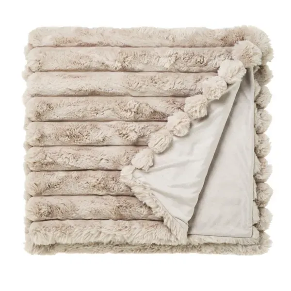 Kirklands Gray Channel Fur Throw Blanket 65677776 Kirklands Gray Channel Fur Throw Blanket 65677776 - Image 1