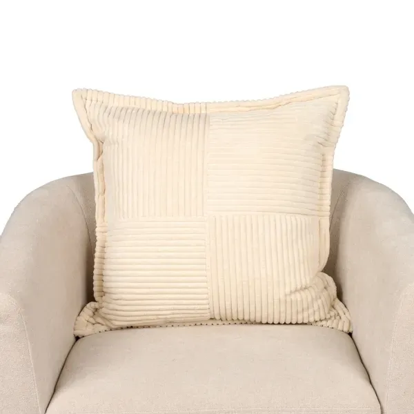 Kirklands Ivory Corduroy Geo Pillow, 20 in. 67399683 Kirklands Ivory Corduroy Geo Pillow, 20 in. 67399683 - Image 1